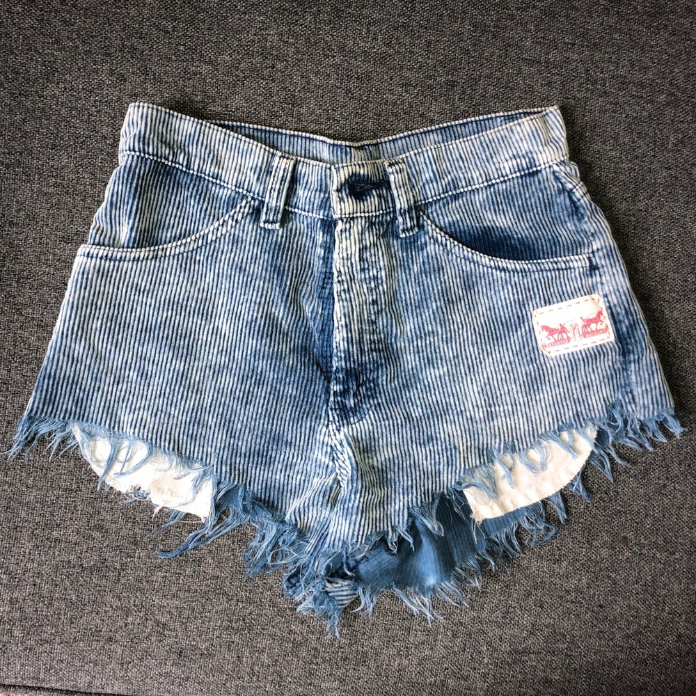 Levi’s corduroy cut off jean shorts